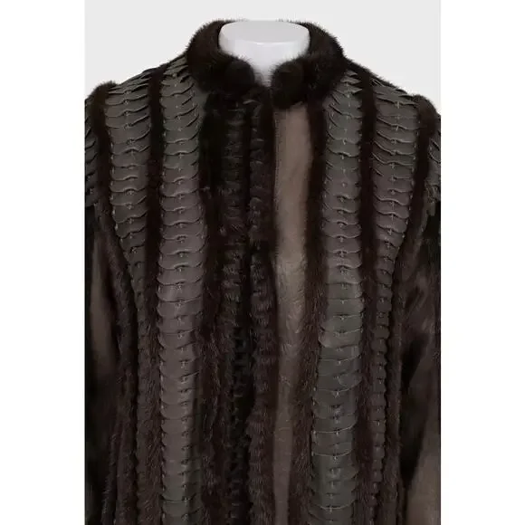 Roberto Cavalli Fur & Leather Straight-Cut Jacket - IT 40 / S